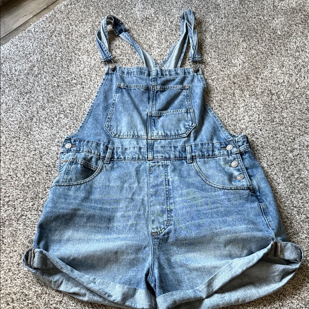 We The Free Blue Denim Ziggy Shortalls
